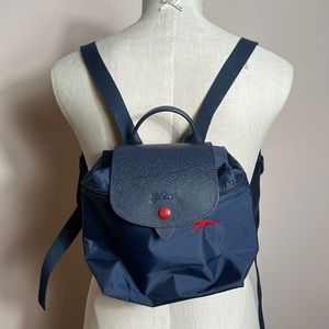 Longchamp Le Pliage Club Nylon Backpack In Navy- excellent condition
